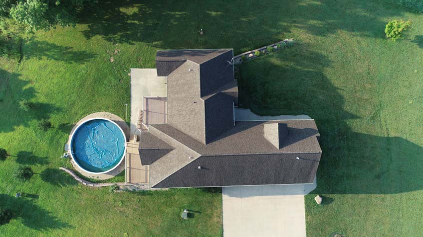 Aerial shot of a roof