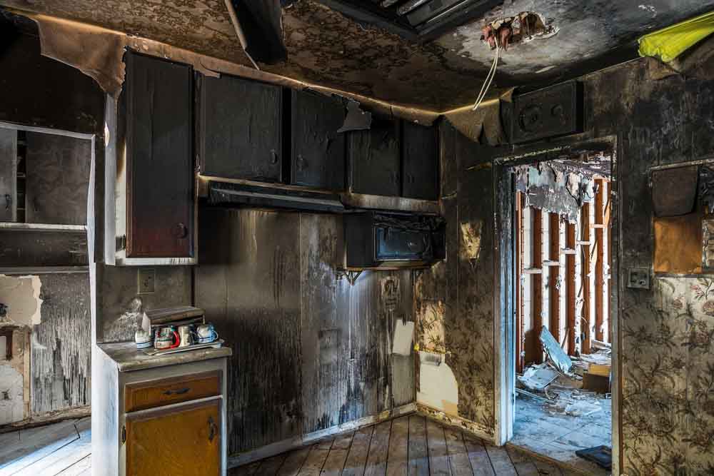 Fire-damaged home interior restoration Asheville, NC