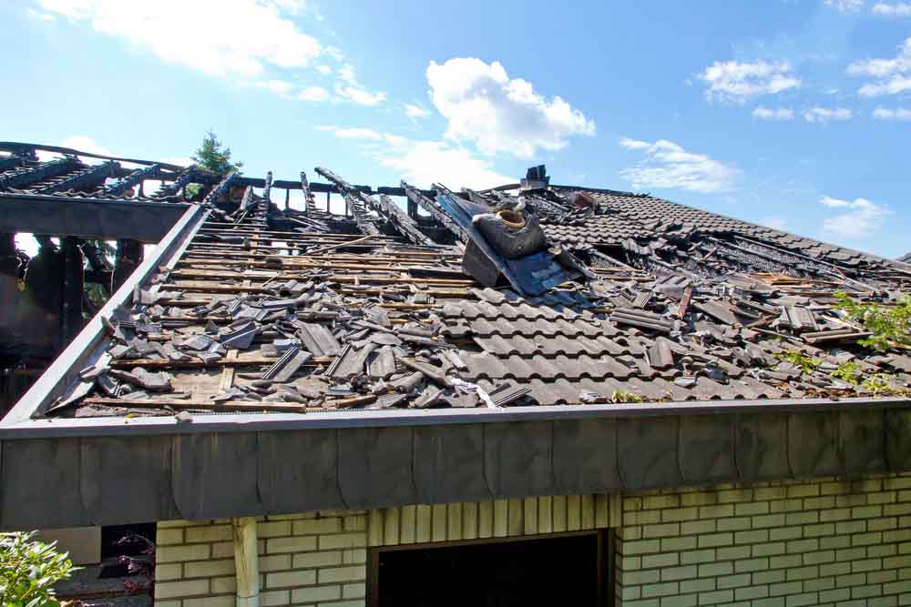 storm-damaged roof